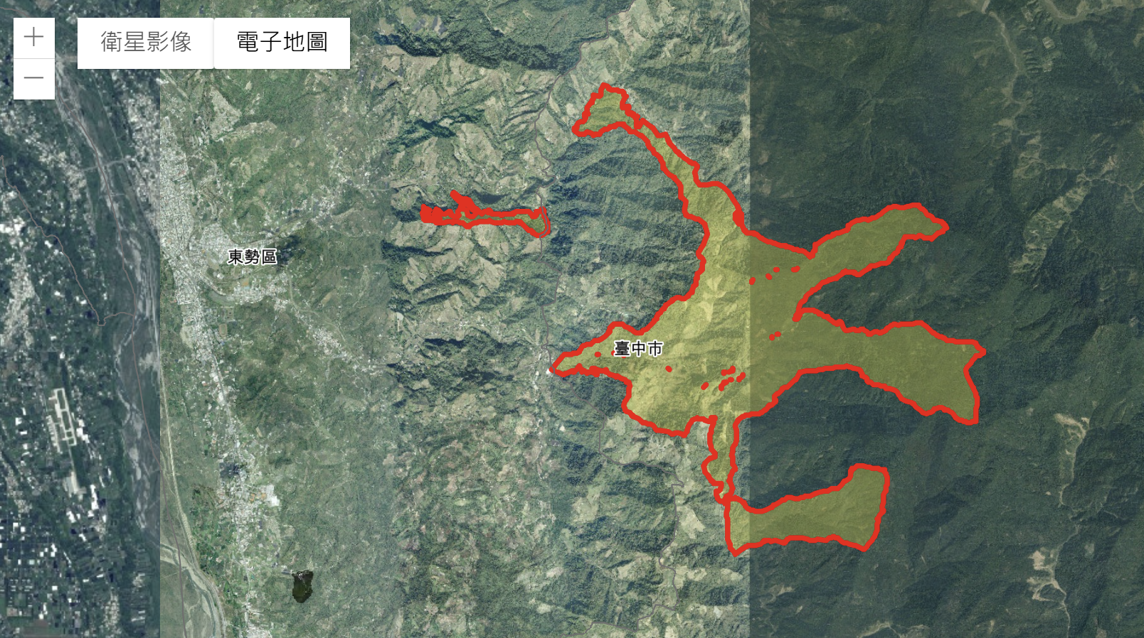 大雪山林道區域14K-16K 研究範圍